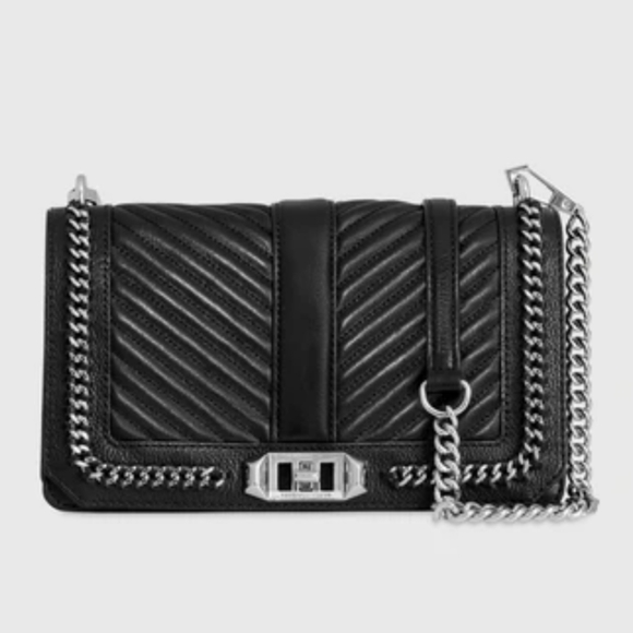 Rebecca Minkoff Chevron Quilted Love Crossbody with Chain Inset - Picture 2 of 9